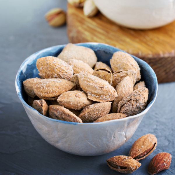 salted and roasted with shell Almonds